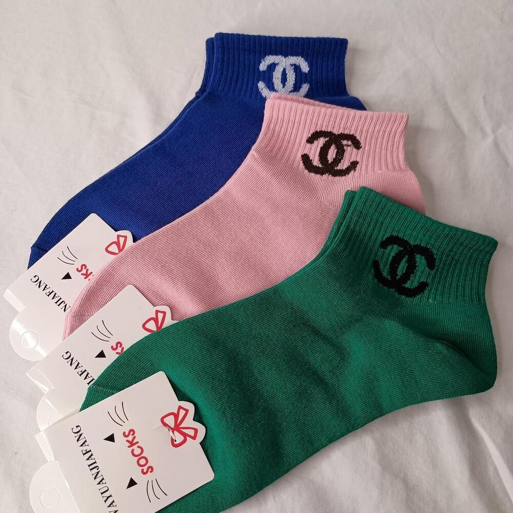 3PC FASHION Women's Multicolor COTTON Socks Preppy Summer - Picture 4 of 6